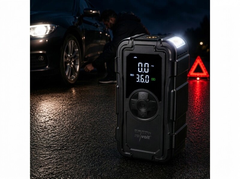 Booster pour batterie auto PB-855 avec compresseur, batterie externe USB et lampe de poche LED – Image 6