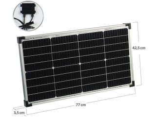 Panneau solaire mobile 60 W avec cellules solaires monocristallines - argenté (Reconditionné)