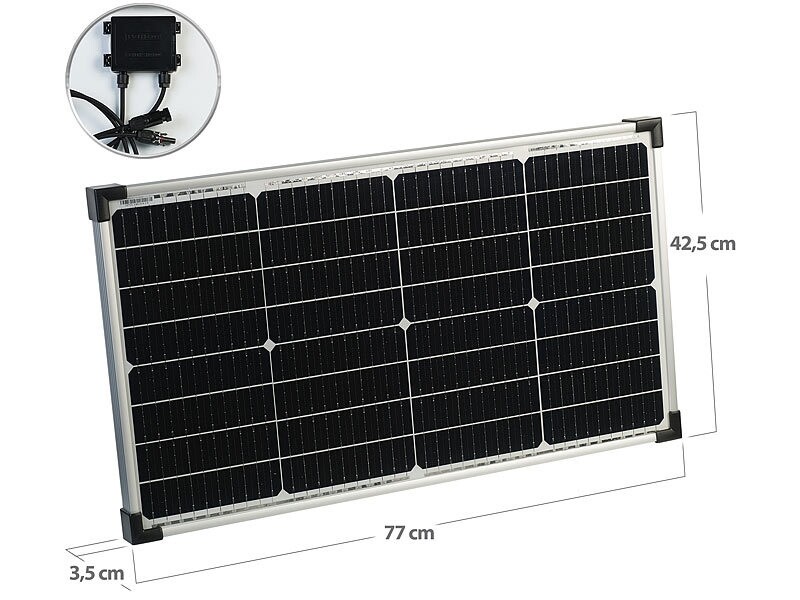 Panneau solaire mobile 60 W avec cellules solaires monocristallines - argenté (Reconditionné)